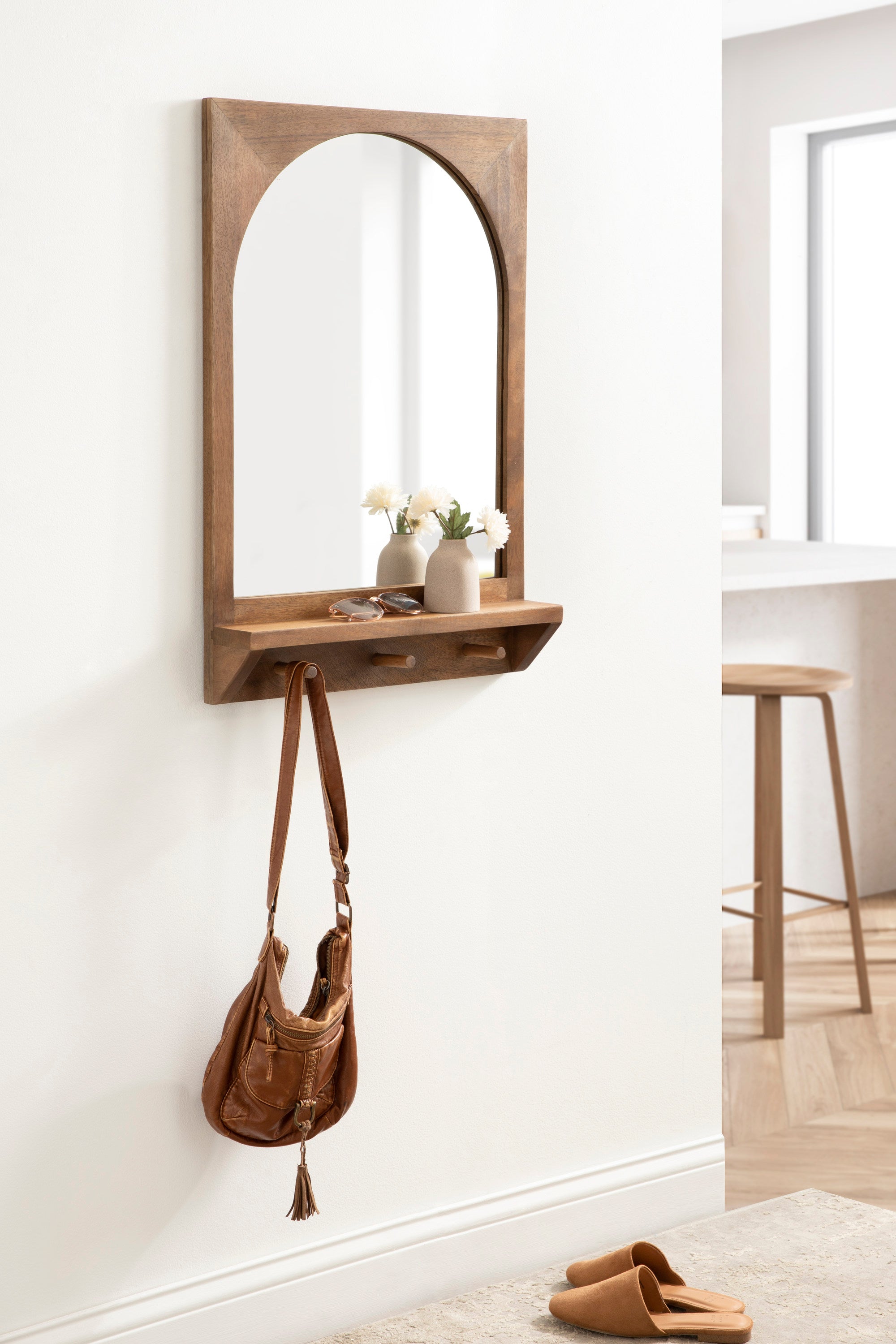 Andover Arch Mirror with Hooks