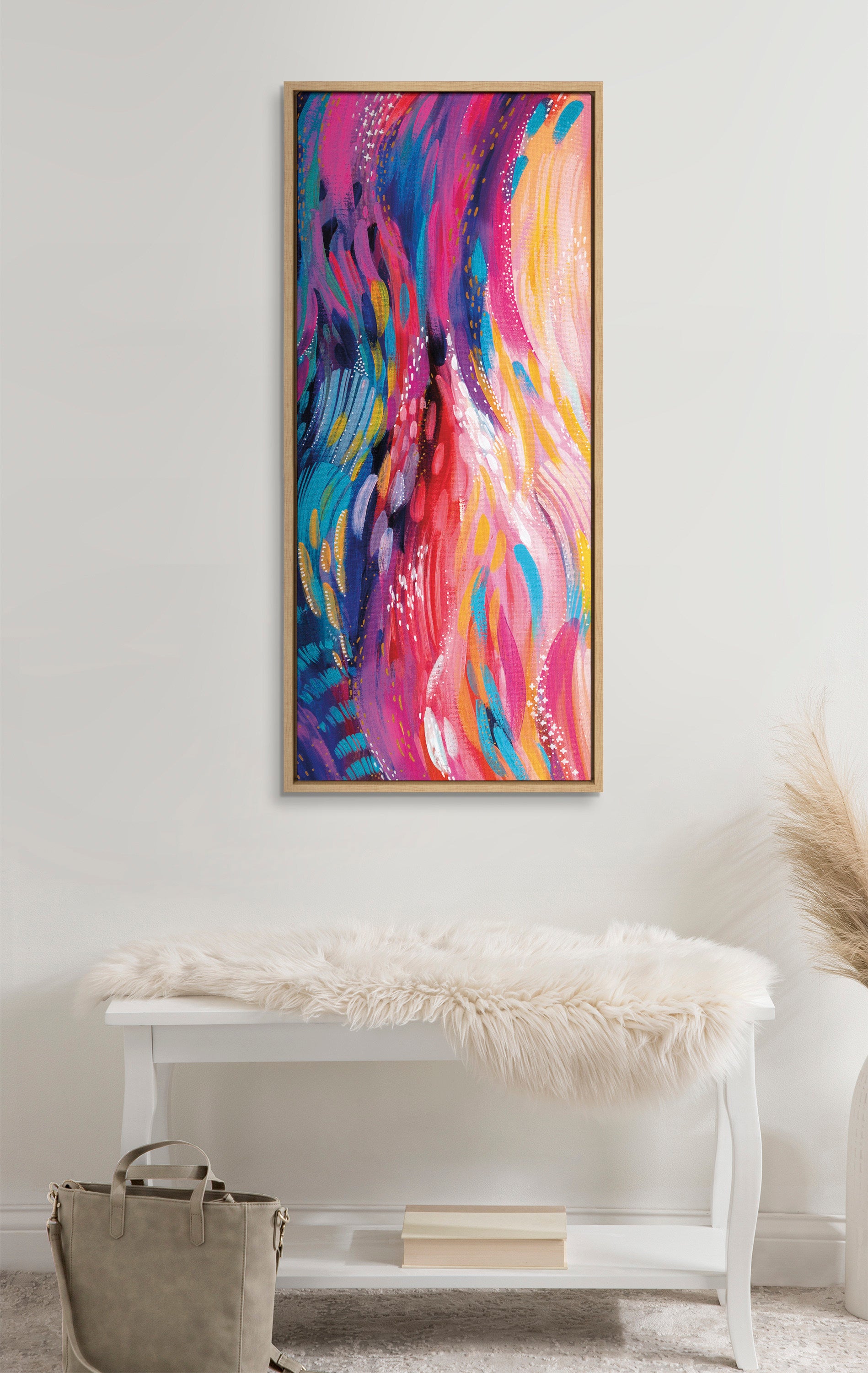 Sylvie Brush Strokes 90 Framed Canvas by Jessi Raulet of Ettavee