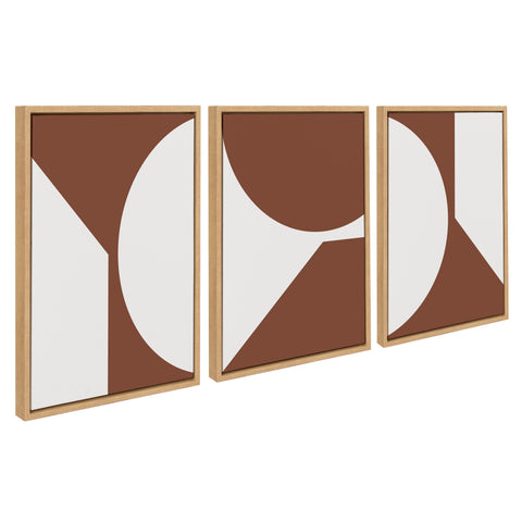 Sylvie Minimal Max Mod Set Brown Framed Canvas by The Creative Bunch Studio