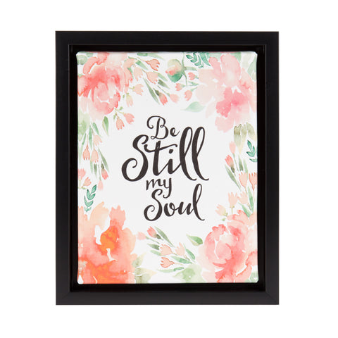 Sylvie Be Still Floral Watercolor Art Framed Canvas