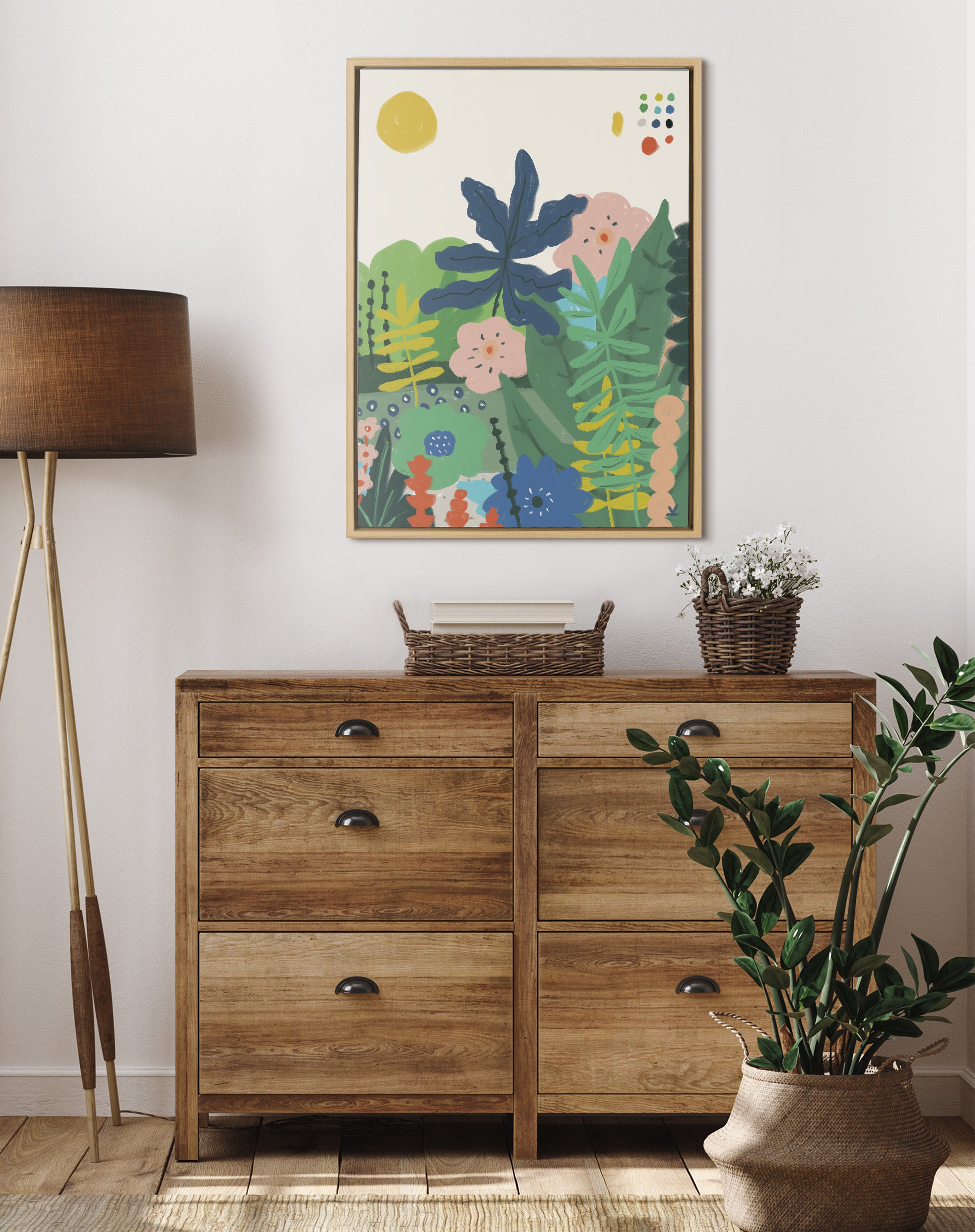 Sylvie Zen Garden 1 Framed Canvas by Kelly Knaga