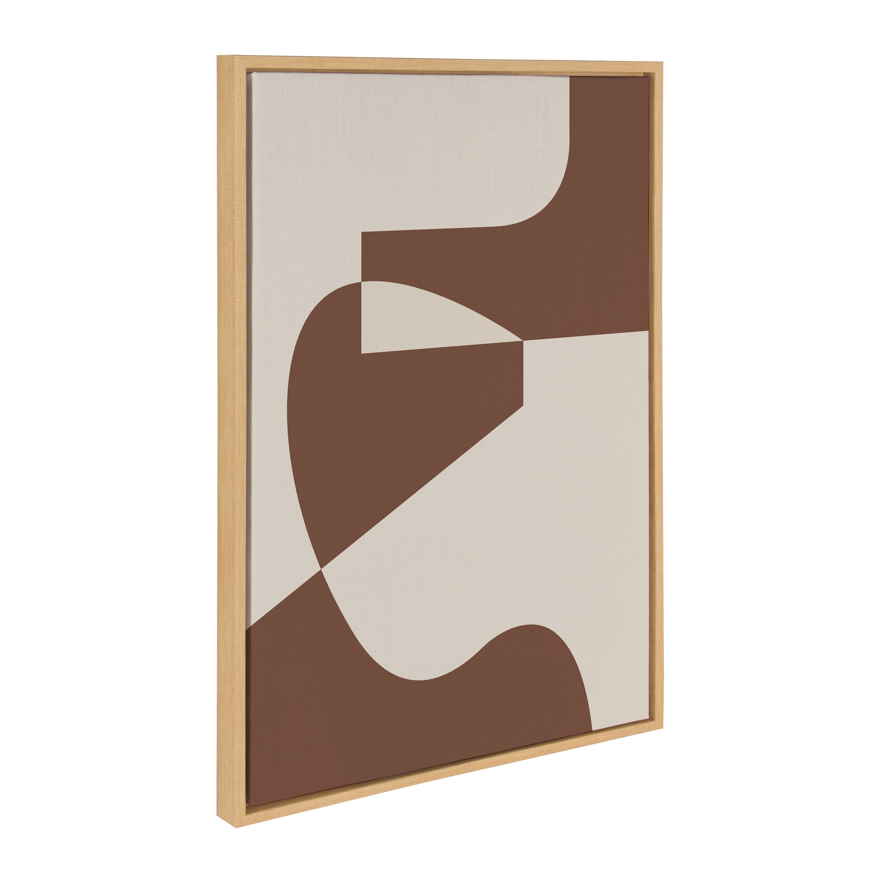 Sylvie Eye Catching Sleek Abstract 4 Brown and Beige Framed Canvas by The Creative Bunch Studio