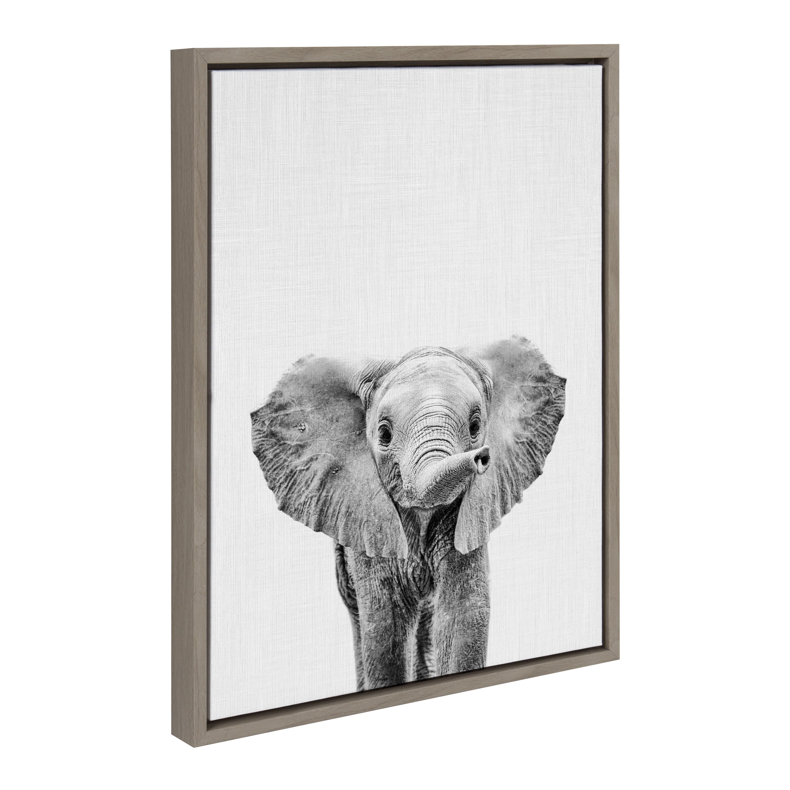 Sylvie Baby Elephant Framed Canvas by Simon Te