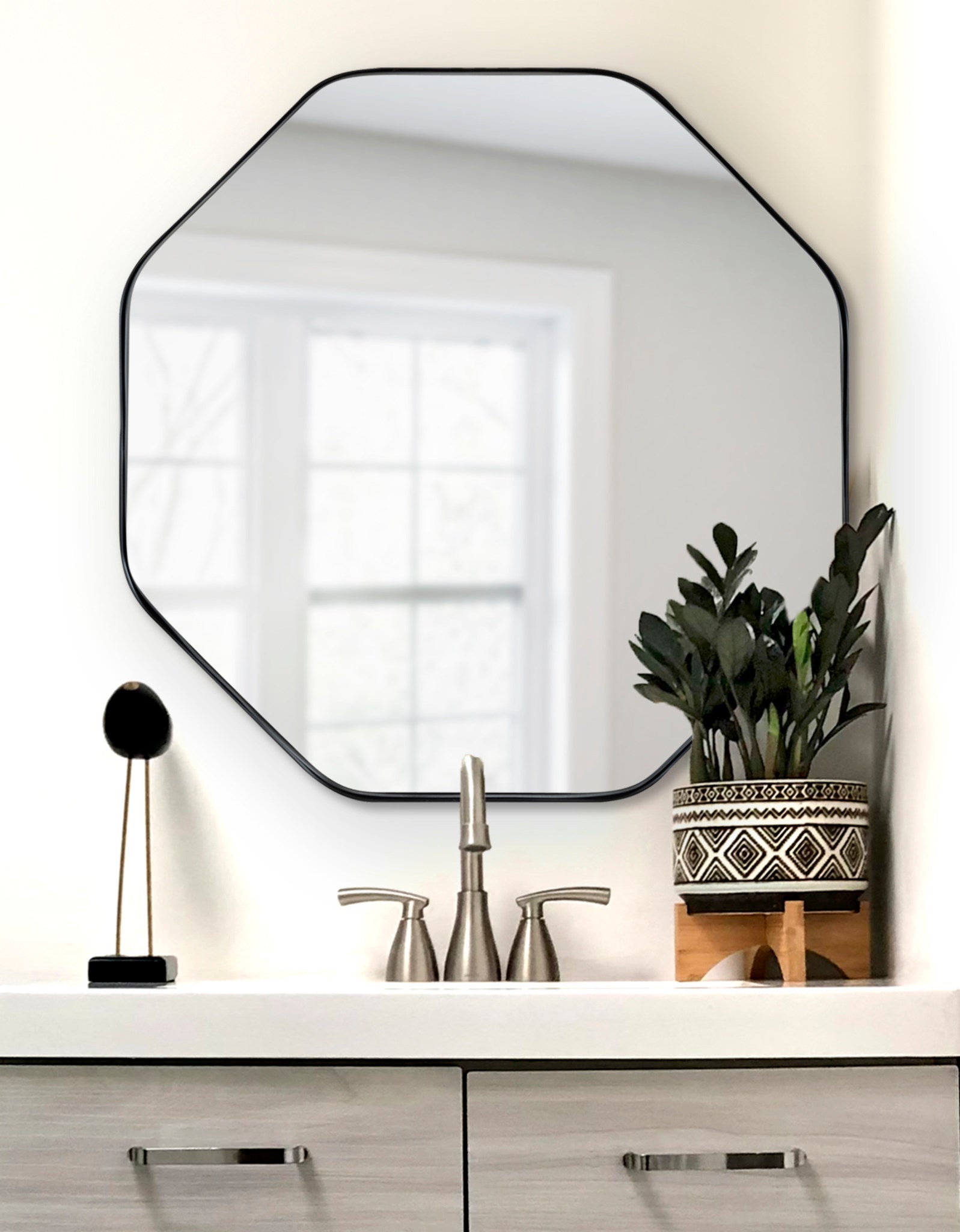 Rollo Octagon Framed Wall Mirror