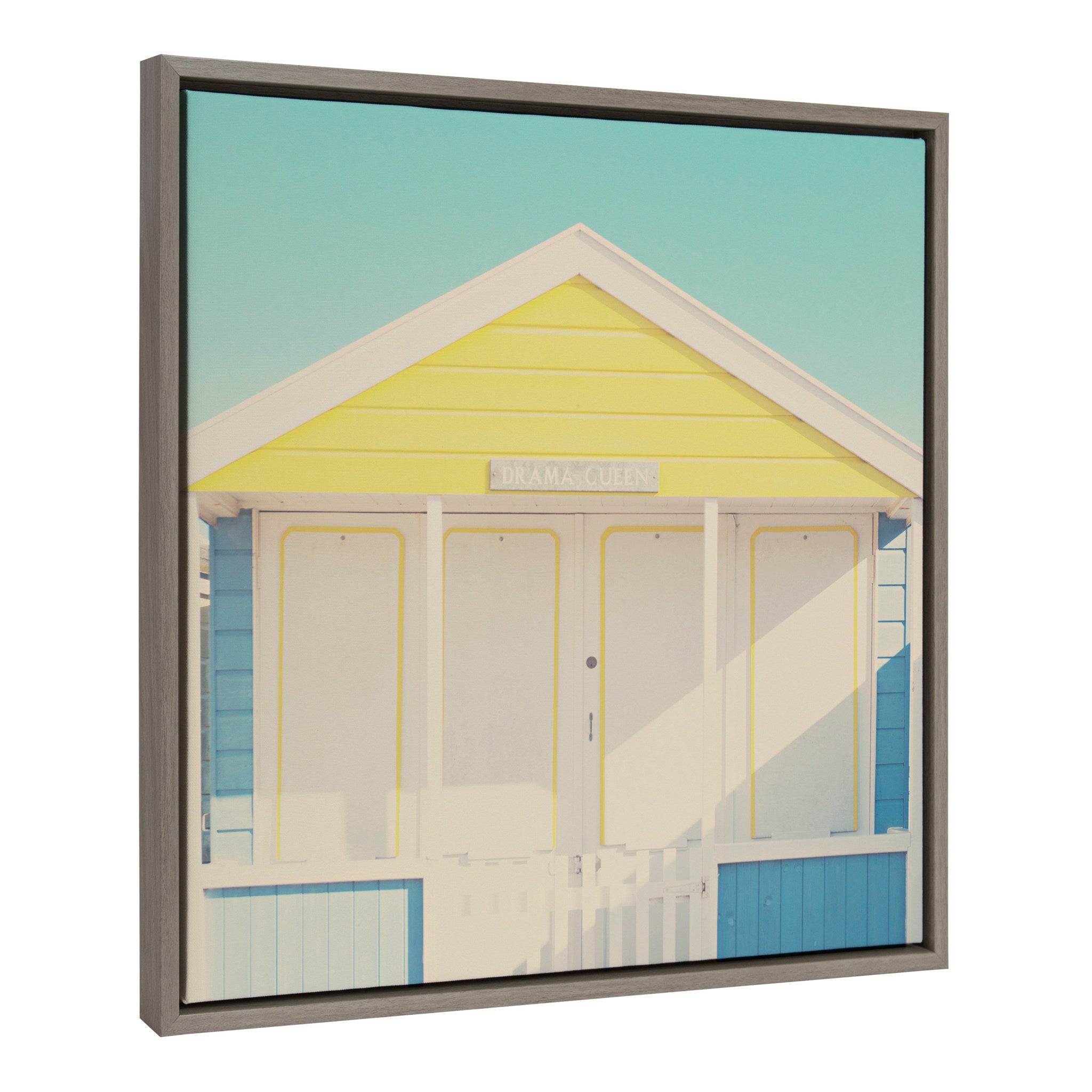 Sylvie Beach Hut 3 Framed Canvas by Laura Evans