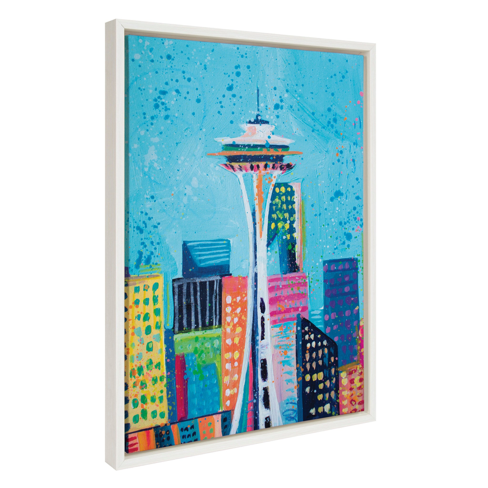 Sylvie Seattle Space Needle Framed Canvas by Rachel Christopoulos