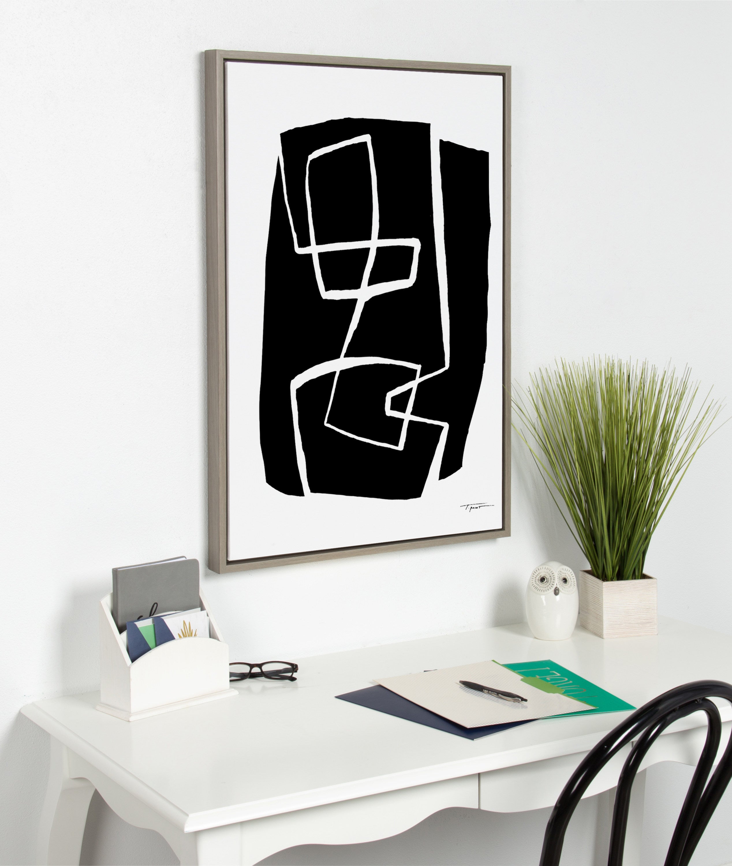 Sylvie Modern Meeting Forms Framed Canvas by Statement Goods