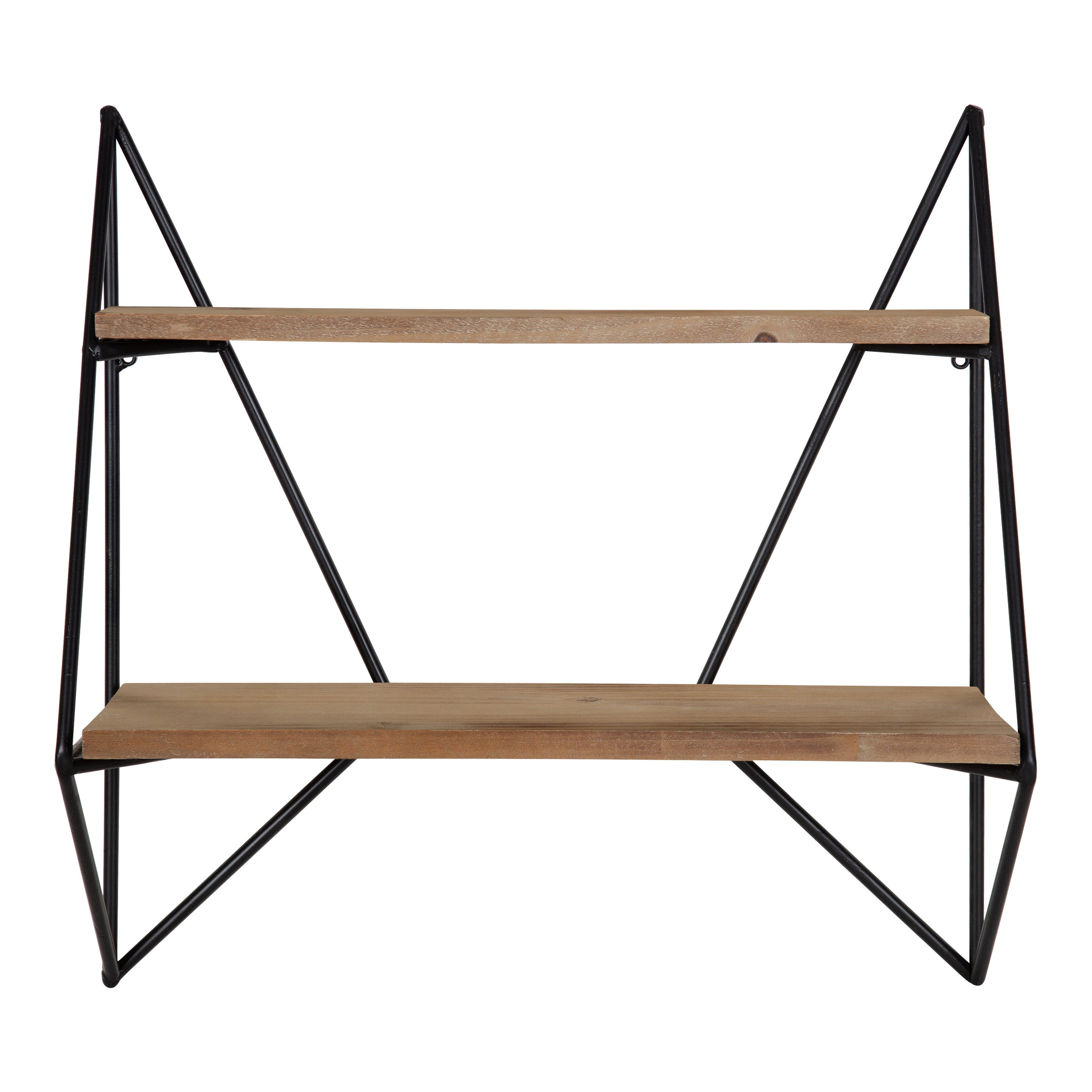 Melita 2 Tier Wood and Metal Wall Shelf