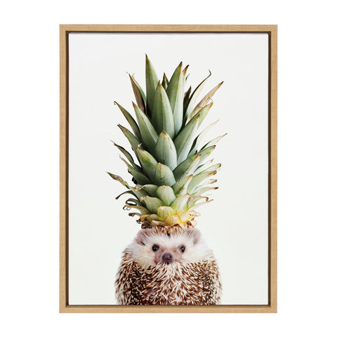 Sylvie Hedgehog Pineapple Framed Canvas by Amy Peterson Art Studio