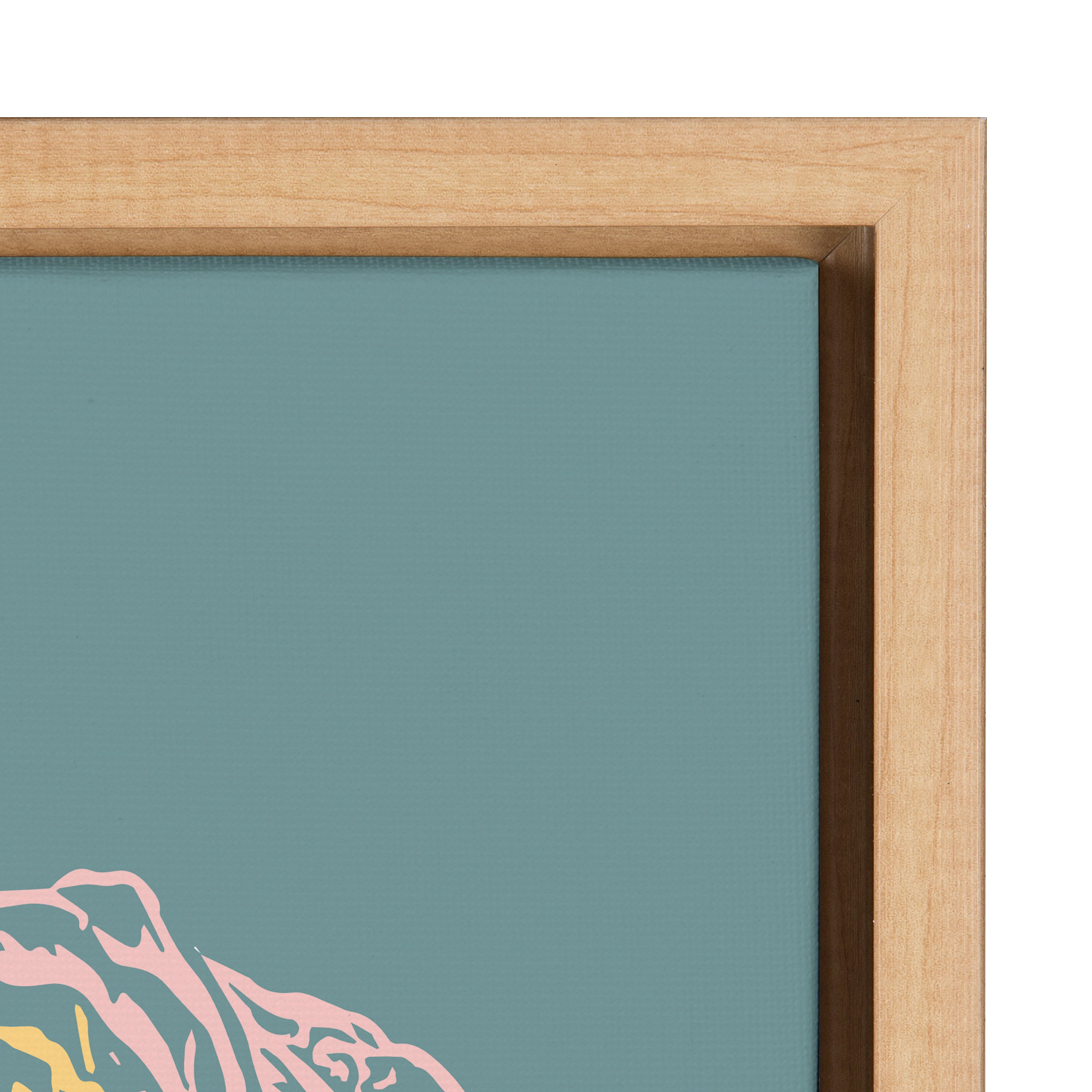 Sylvie Floral in Teal Framed Canvas by Apricot and Birch