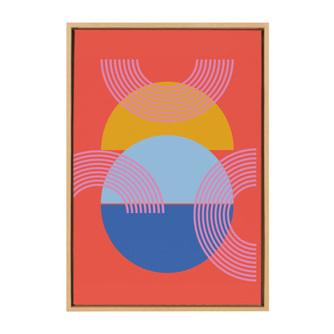 Sylvie Shapes and Arches in Red Framed Canvas by Apricot and Birch