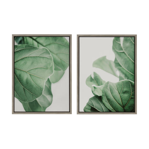 Sylvie Plant Study 6 and Plant Study 7 Framed Canvas Set by Alicia Abla