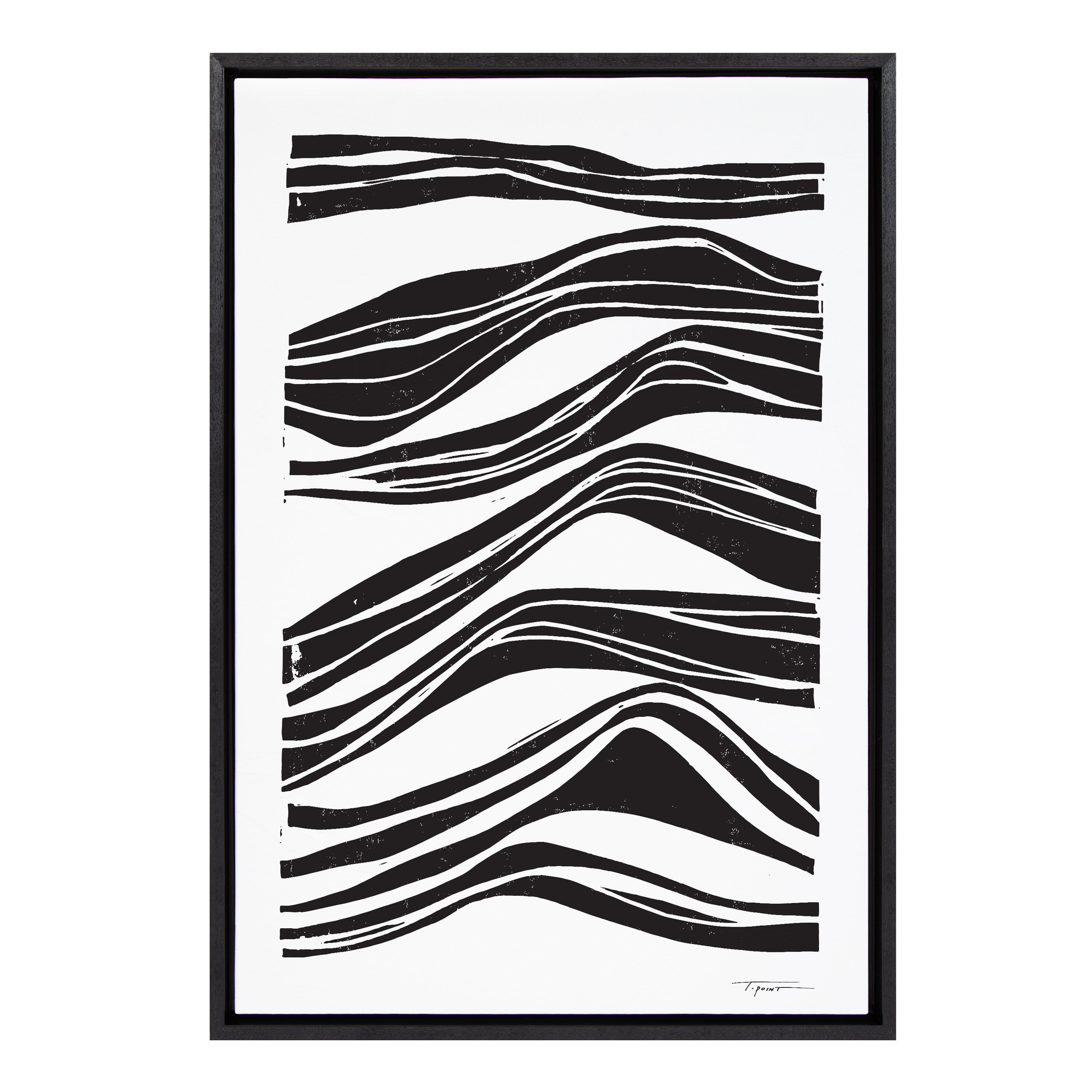 Sylvie Abstract Waves Framed Canvas by Statement Goods