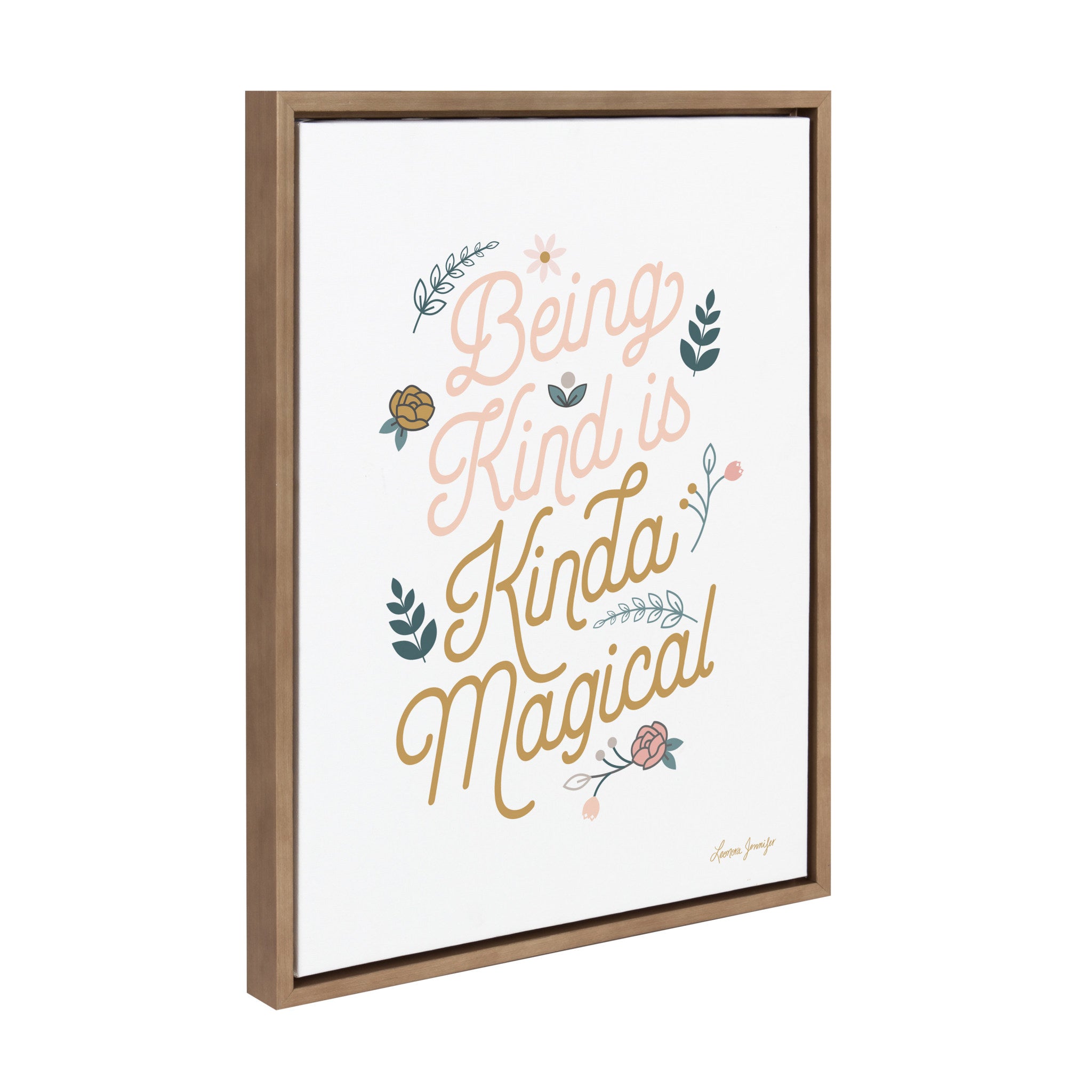 Sylvie Being Kind is Kinda Magical v2 Framed Canvas by Yellow Heart Art