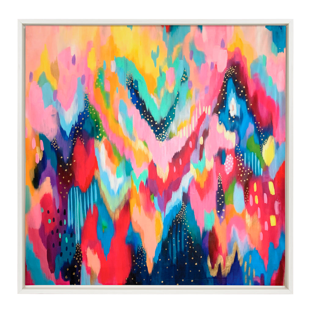 Kate and Laurel Sylvie EV Brushstroke 100 Framed Canvas Wall Art by Jessi  Raulet of Ettavee, 30x30 Natural, Colorful Abstract for Wall – kateandlaurel