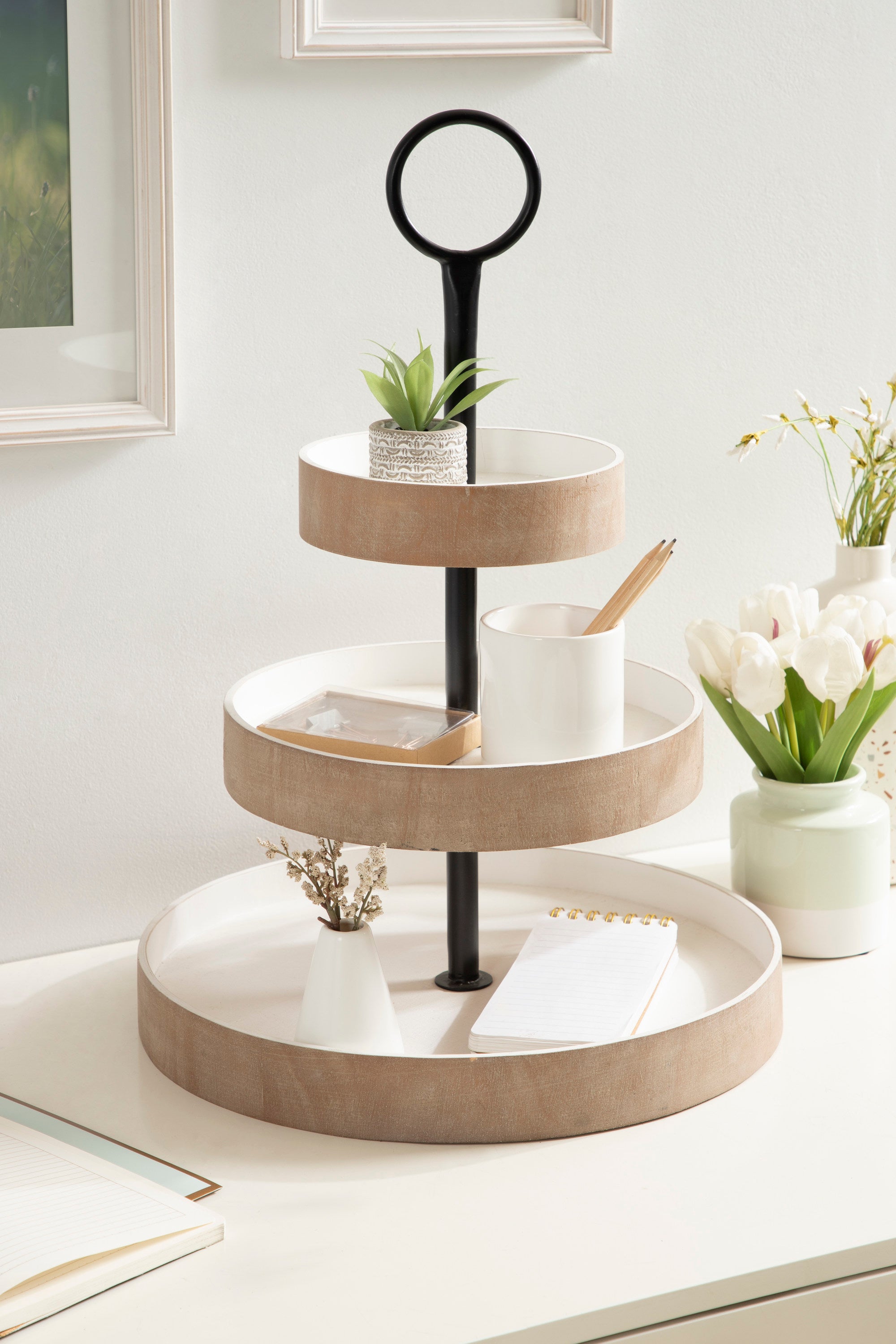 Woodmont 3 Tiered Wood Tray