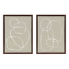 Sylvie Beige Going in Circles Framed Canvas Set by Teju Reval of SnazzyHues