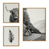 Sylvie Highland Cow and Vintage Botanical Framed Canvas Set by Various Artists