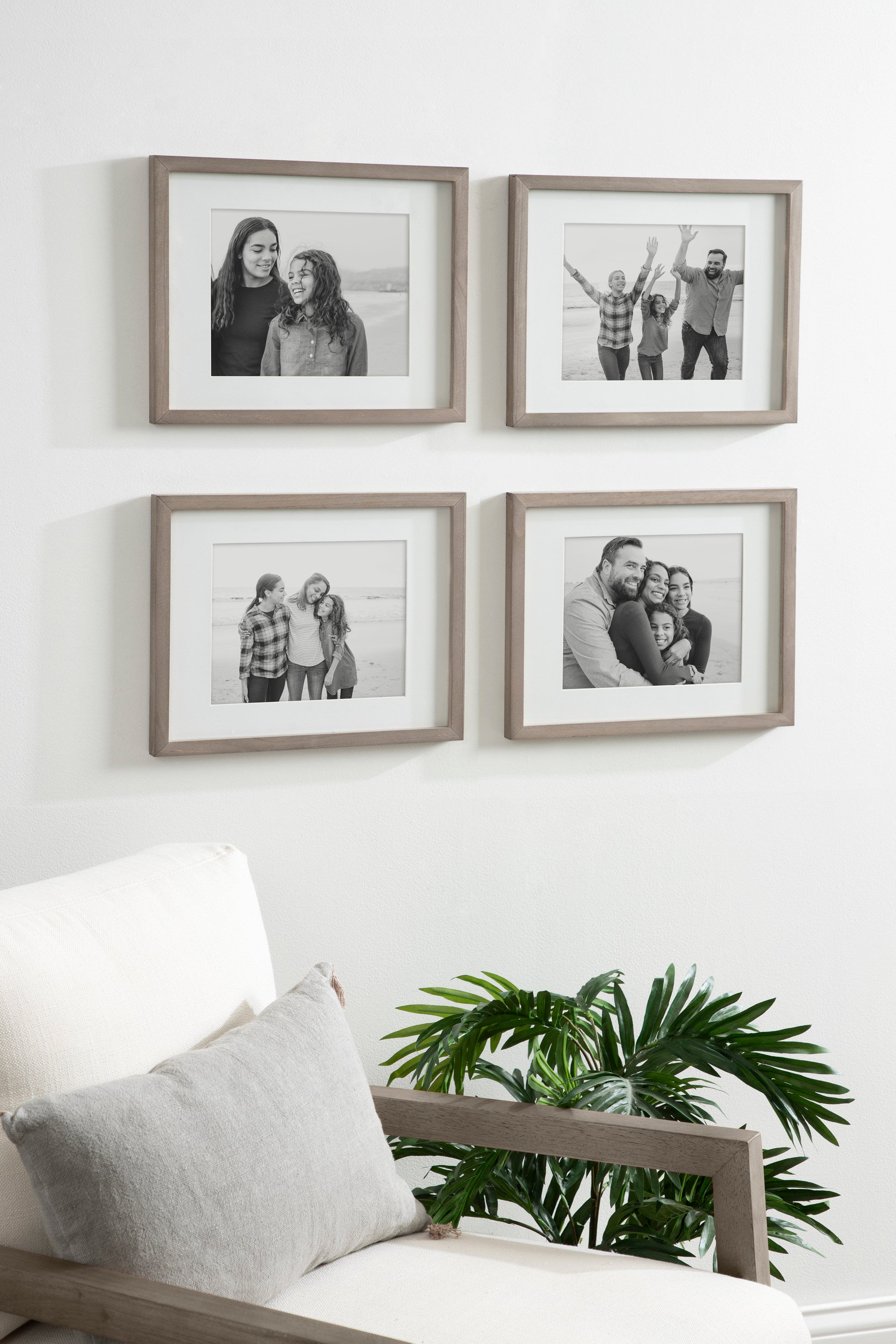 DesignOvation Gallery Picture Frame Set, Set of 4, 11 x 14 Matted to 8 x  10, Gray, Decorative Farmhouse Set of Robust Solid Wood Picture Frames for  Wall Decor – kateandlaurel