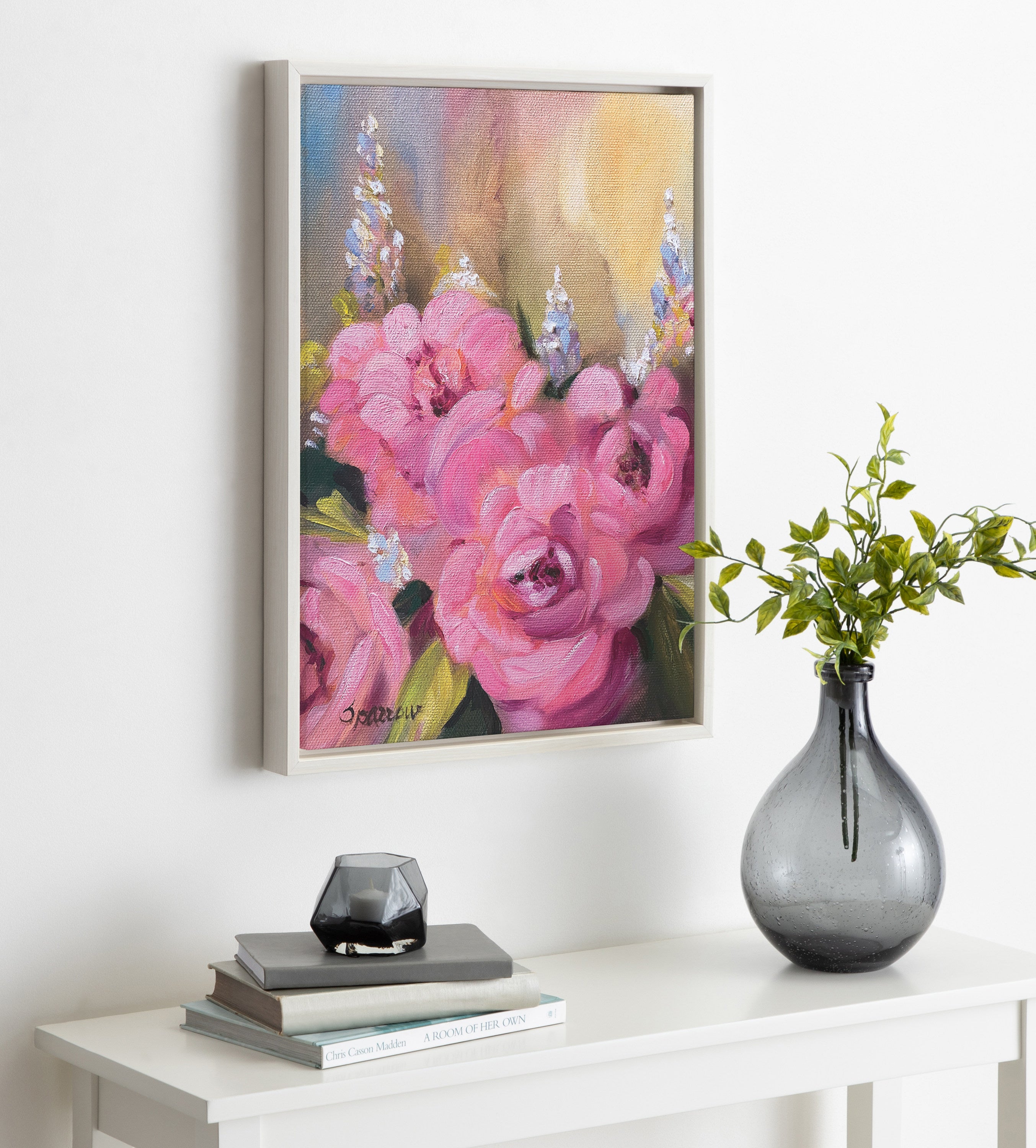 Sylvie Hot Pink Framed Canvas by Mary Sparrow