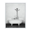 Sylvie Giraffe 2 in the Tub Framed Canvas by Amy Peterson Art Studio