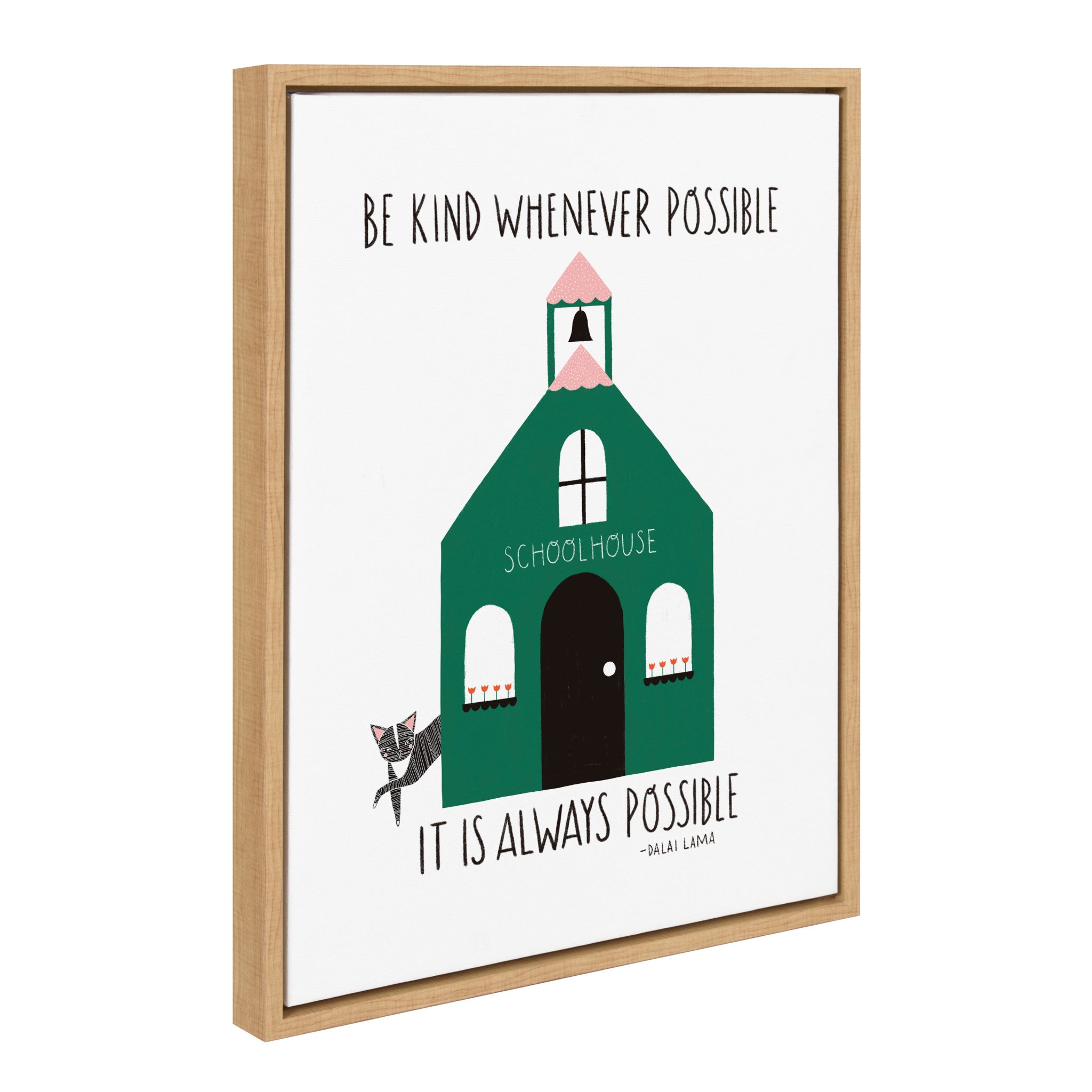 Sylvie Be Kind Whenever Possible Framed Canvas by Stacie Bloomfield of Gingiber