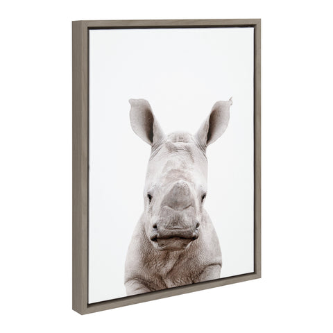 Sylvie Animal Studio Baby Rhino Framed Canvas by Amy Peterson Art Studio