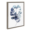 Sylvie Botanical Lace Leaf Indigo Framed Canvas by Sara Berrenson