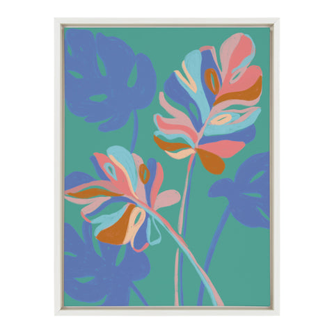 Sylvie Monstera Green Framed Canvas By Kasey Free