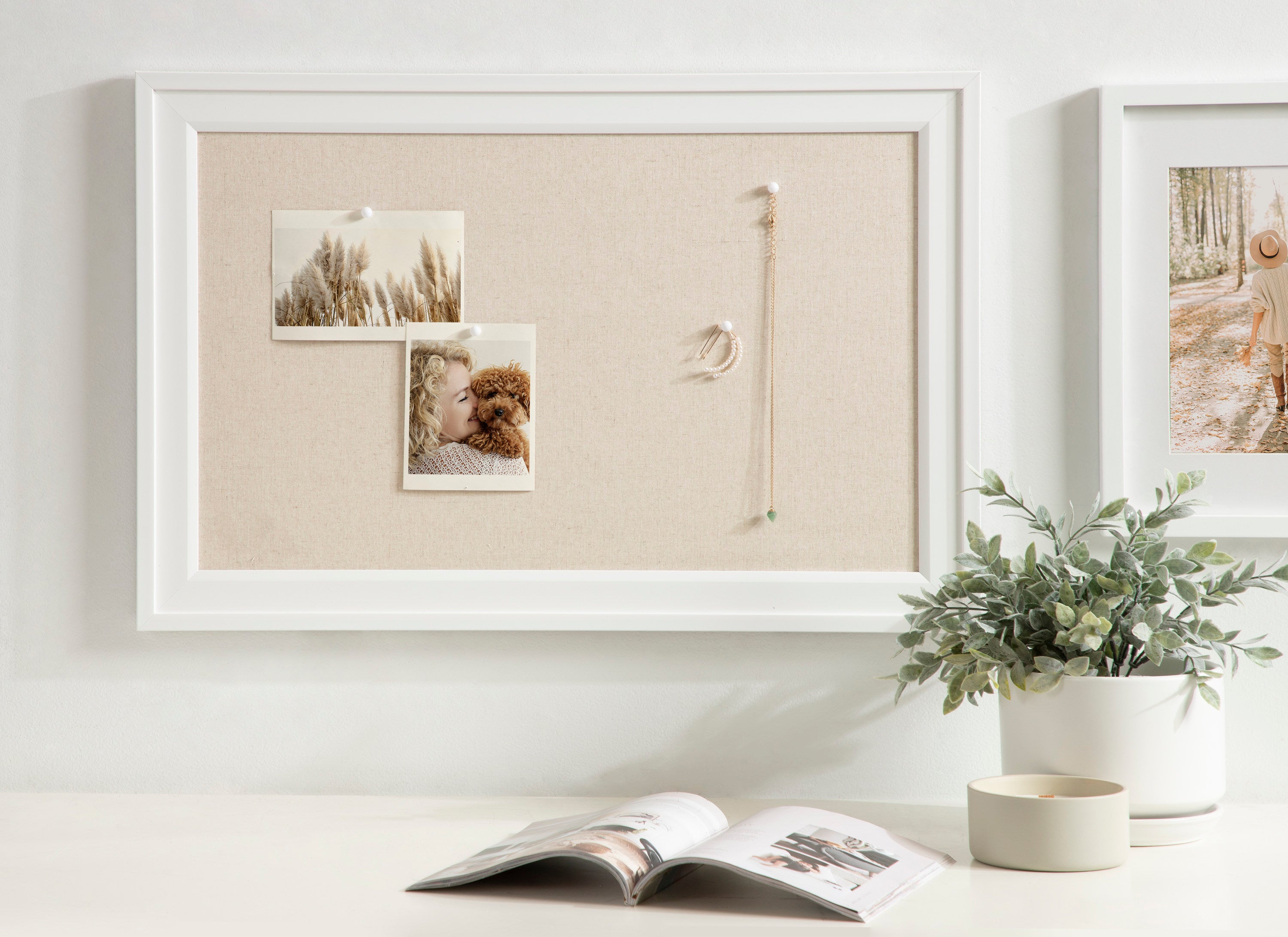 DesignOvation Bosc Transitional Fabric Pinboard, 27.5