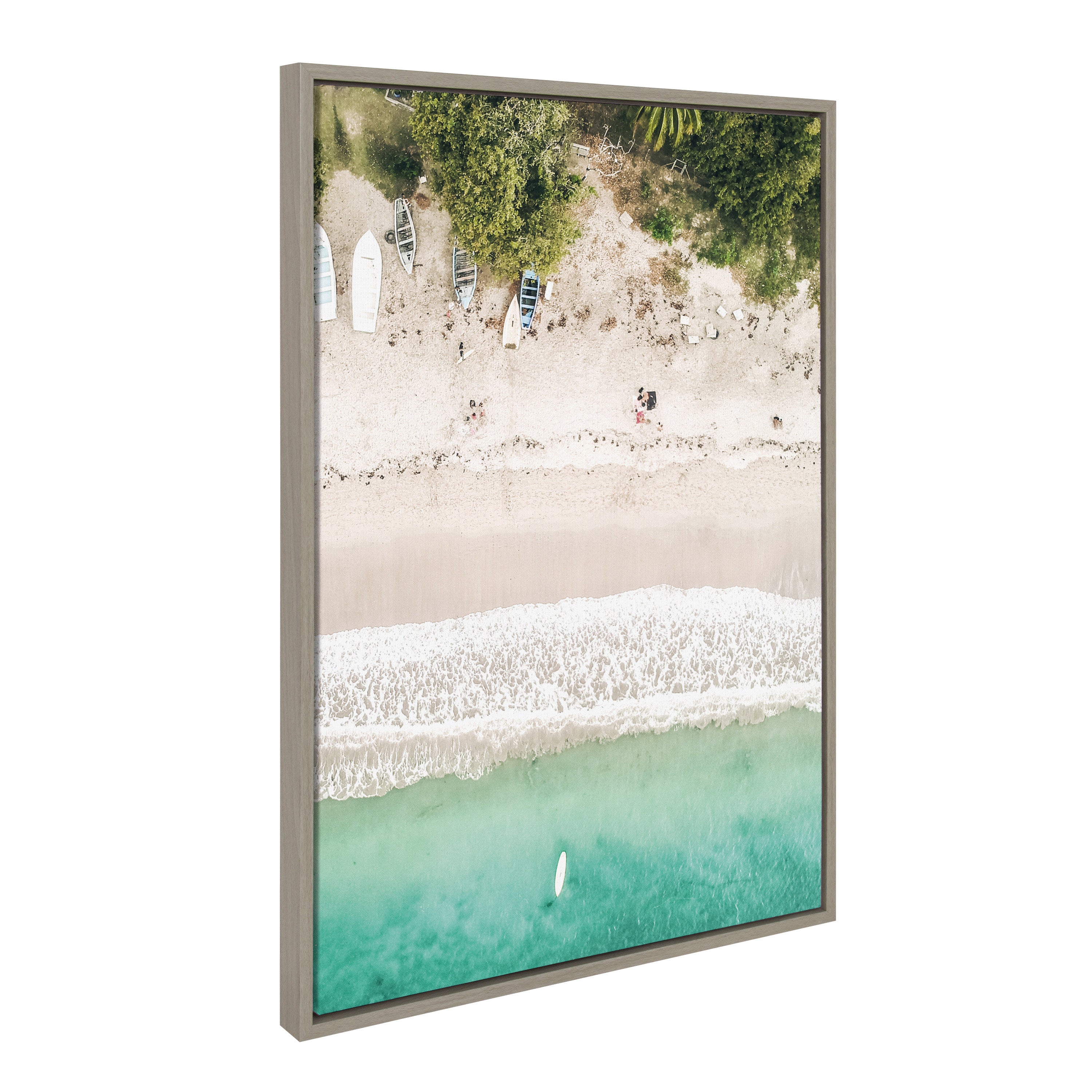 Sylvie Tropical Beach From Above Framed Canvas by Amy Peterson
