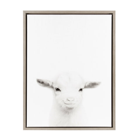 Sylvie Baby Goat Framed Canvas by Simon Te Tai