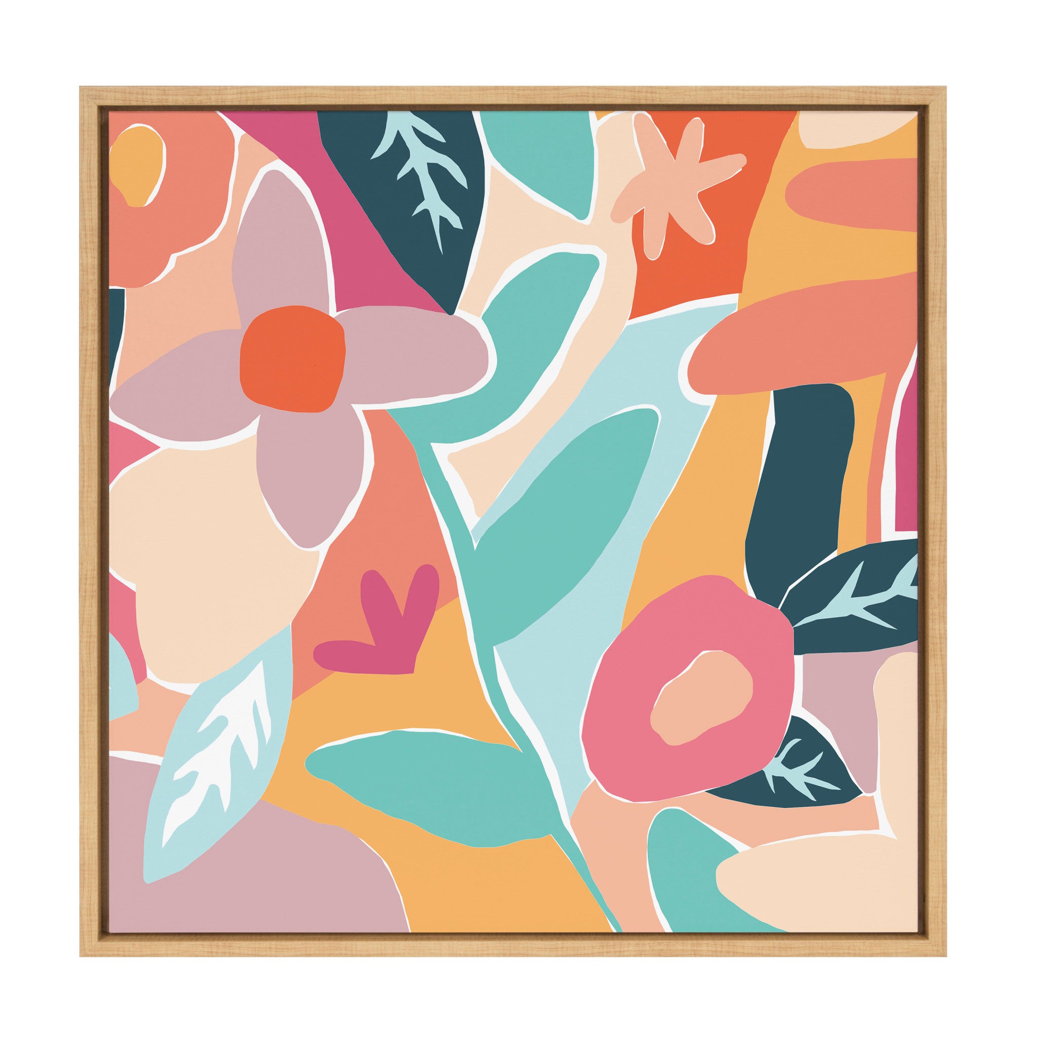 Sylvie Peace Love Flowers Framed Canvas by Kate Aurelia Holloway