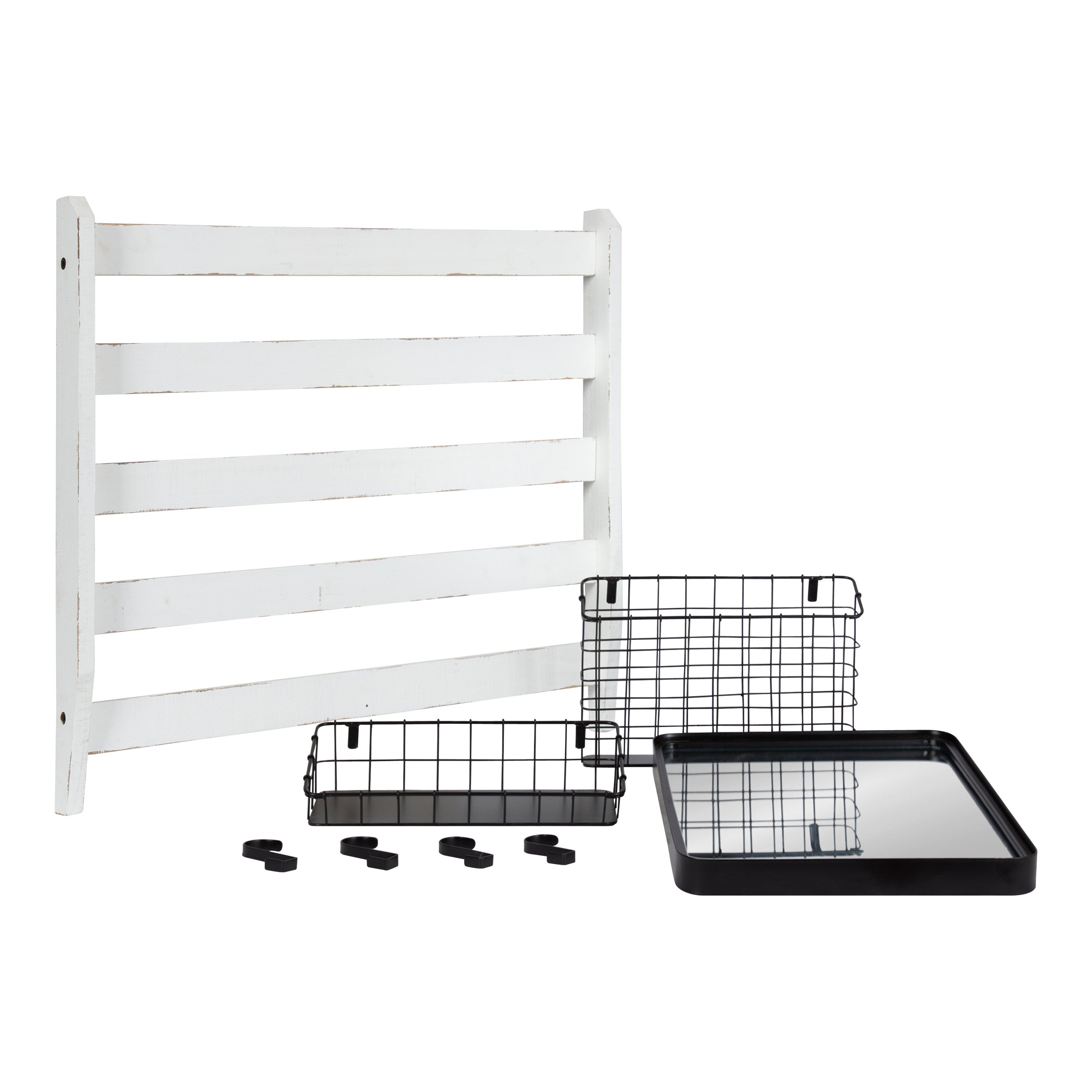 Tanner Wall Organizer with Mirror and Hooks