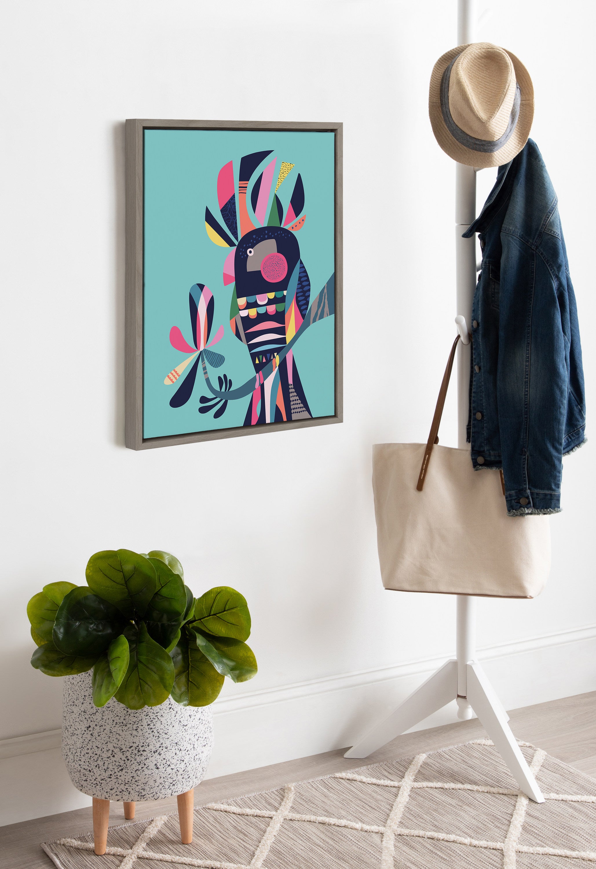 Sylvie Cockatoo Framed Canvas by Rachel Lee of My Dream Wall