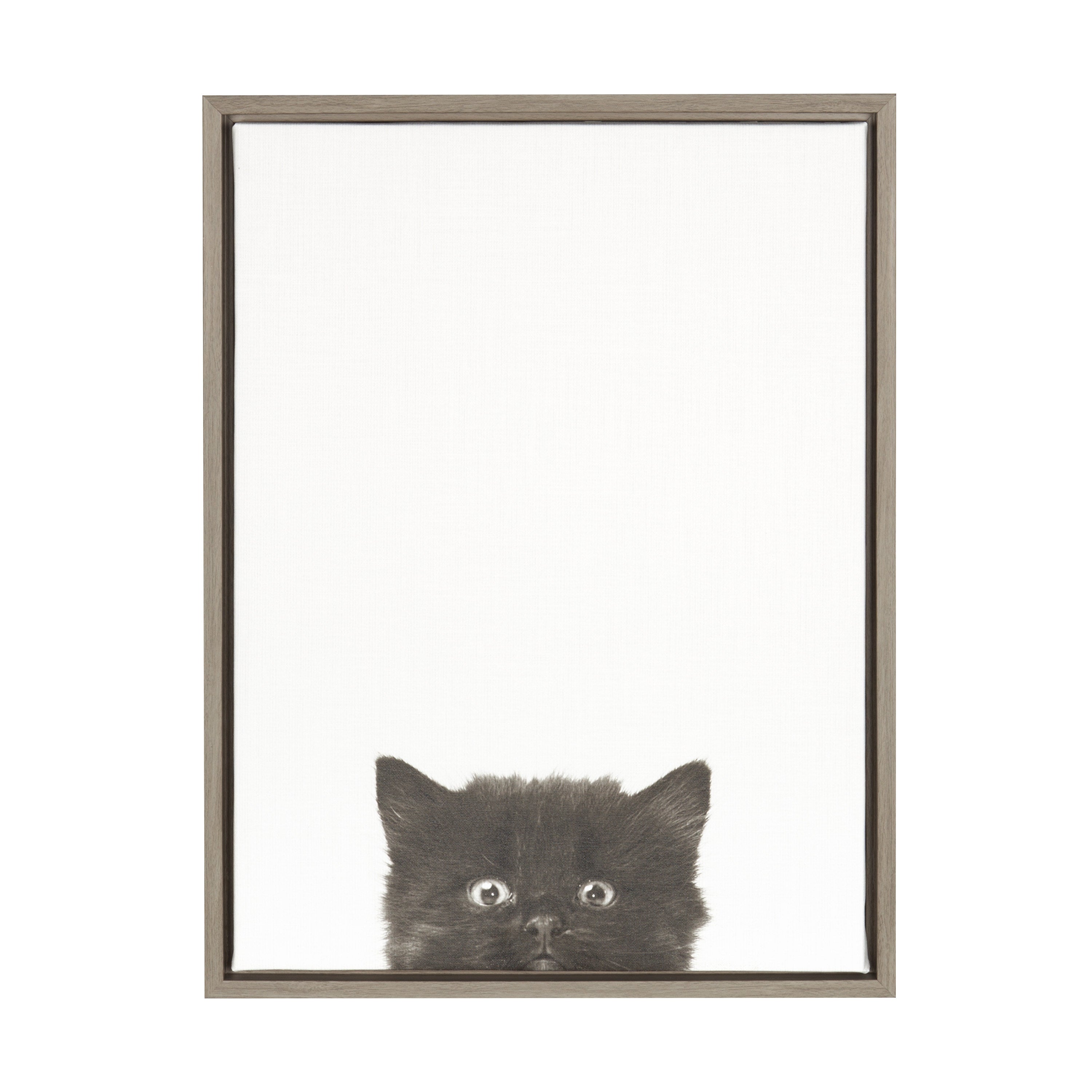 Kate and Laurel Sylvie Black Kitten Portrait Framed Canvas Wall Art by Simon  Te Tai, 18x24 Natural – kateandlaurel