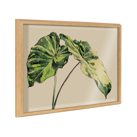 Blake Spotted Leaves Neutral Framed Printed Glass by Emily Marie Watercolors