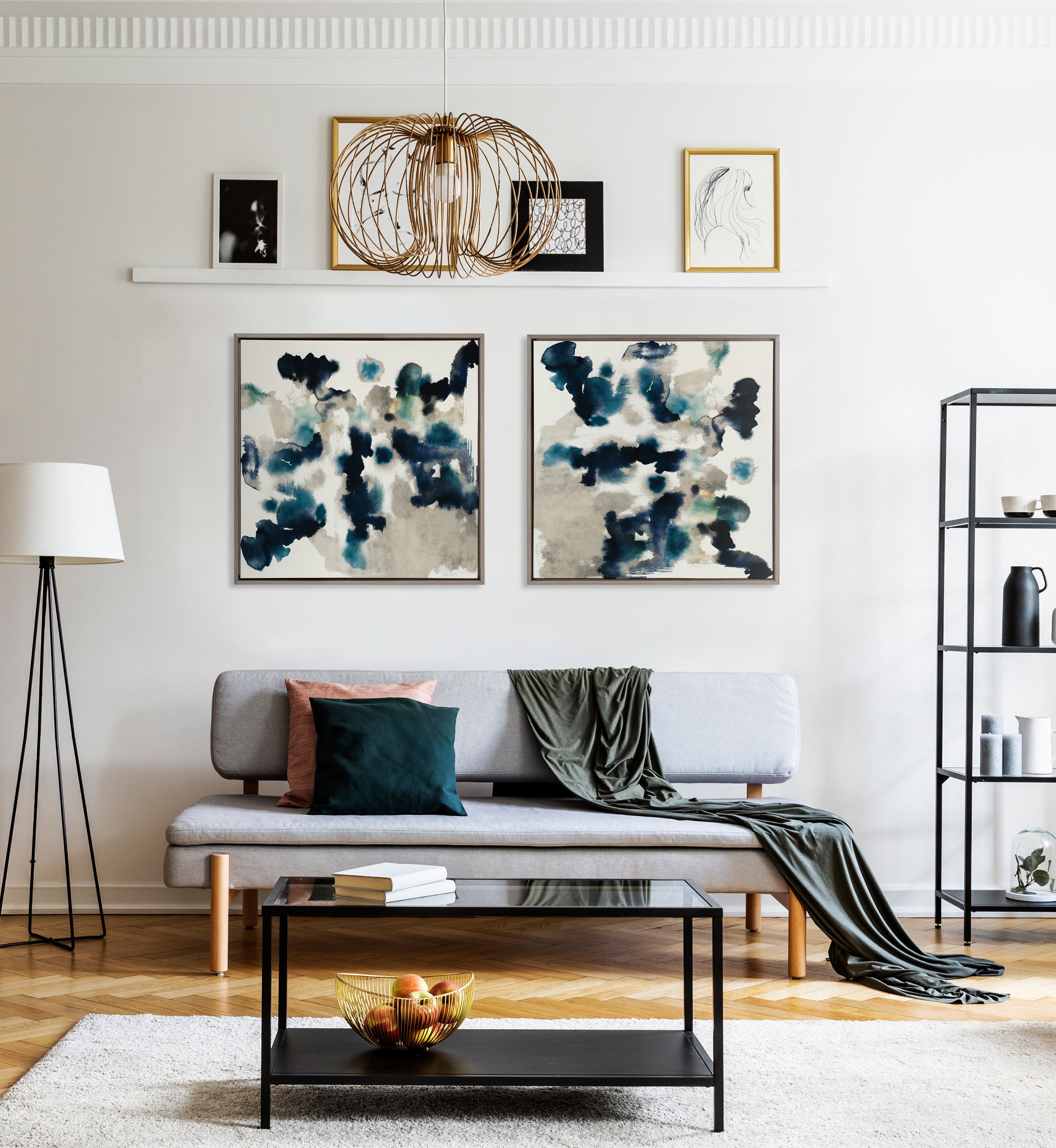 Sylvie Gilded Watercolor Framed Canvas by Amy Lighthall