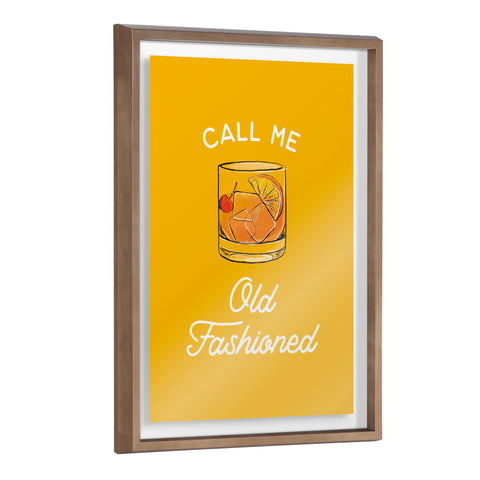 Blake Call Me Old Fashioned Yellow Framed Printed Glass by The Creative Bunch Studio