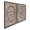 Sylvie Brown Black and White Expressive Abstract 1 and 2 Framed Canvas Art Set by The Creative Bunch Studio