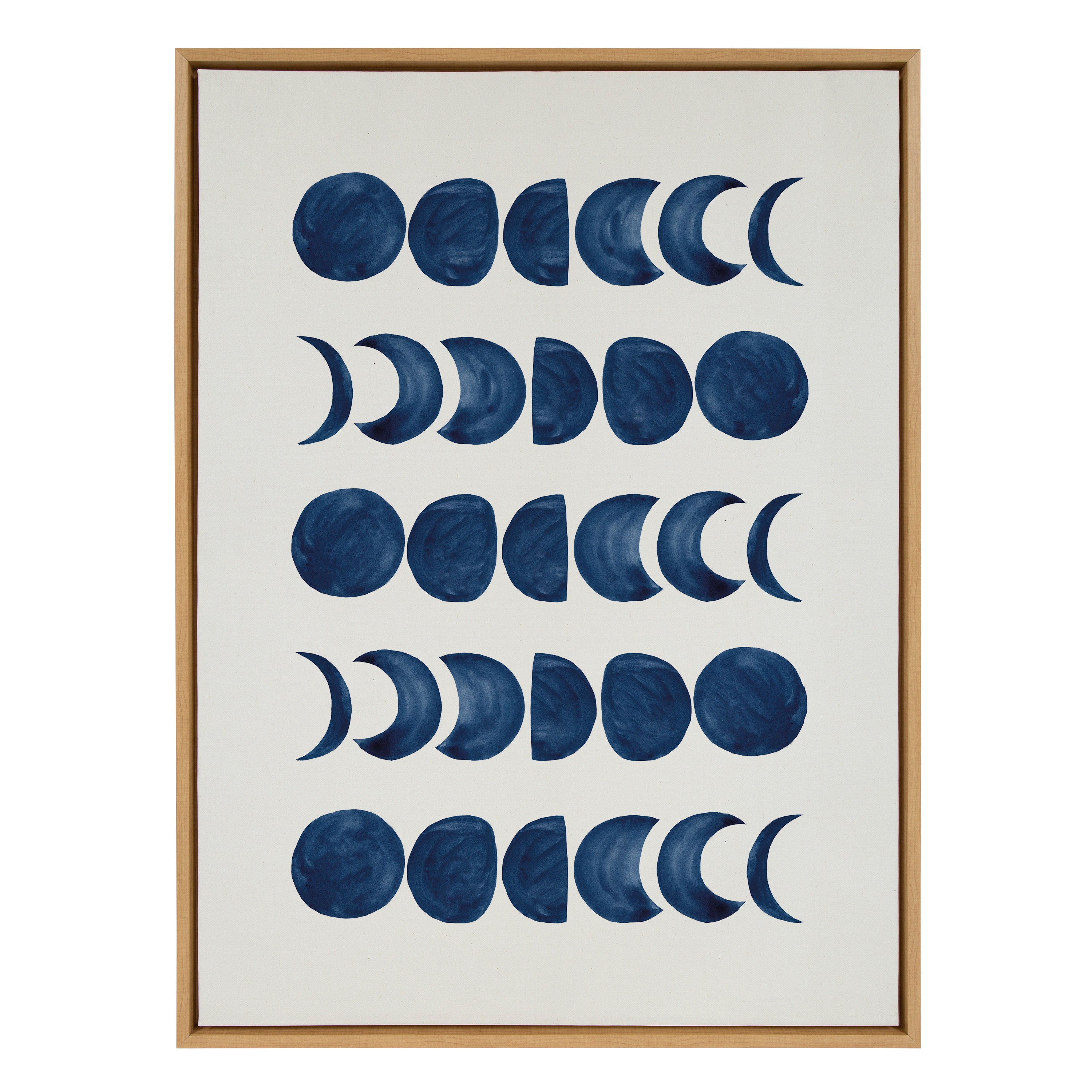 Sylvie Moon Phases Framed Canvas by Teju Reval of SnazzyHues