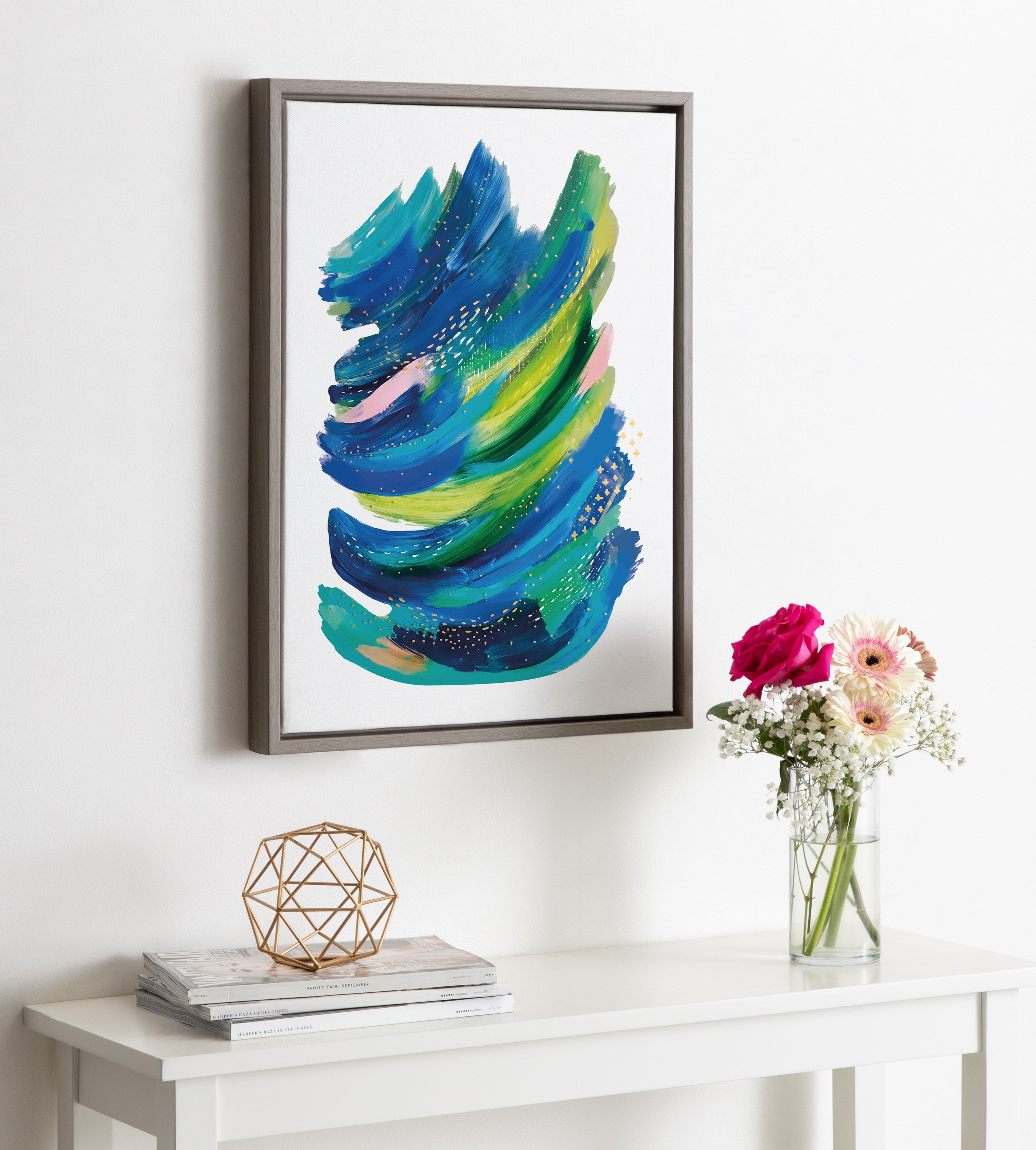 Sylvie Bright Abstract 2 Framed Canvas by Jessi Raulet of Ettavee