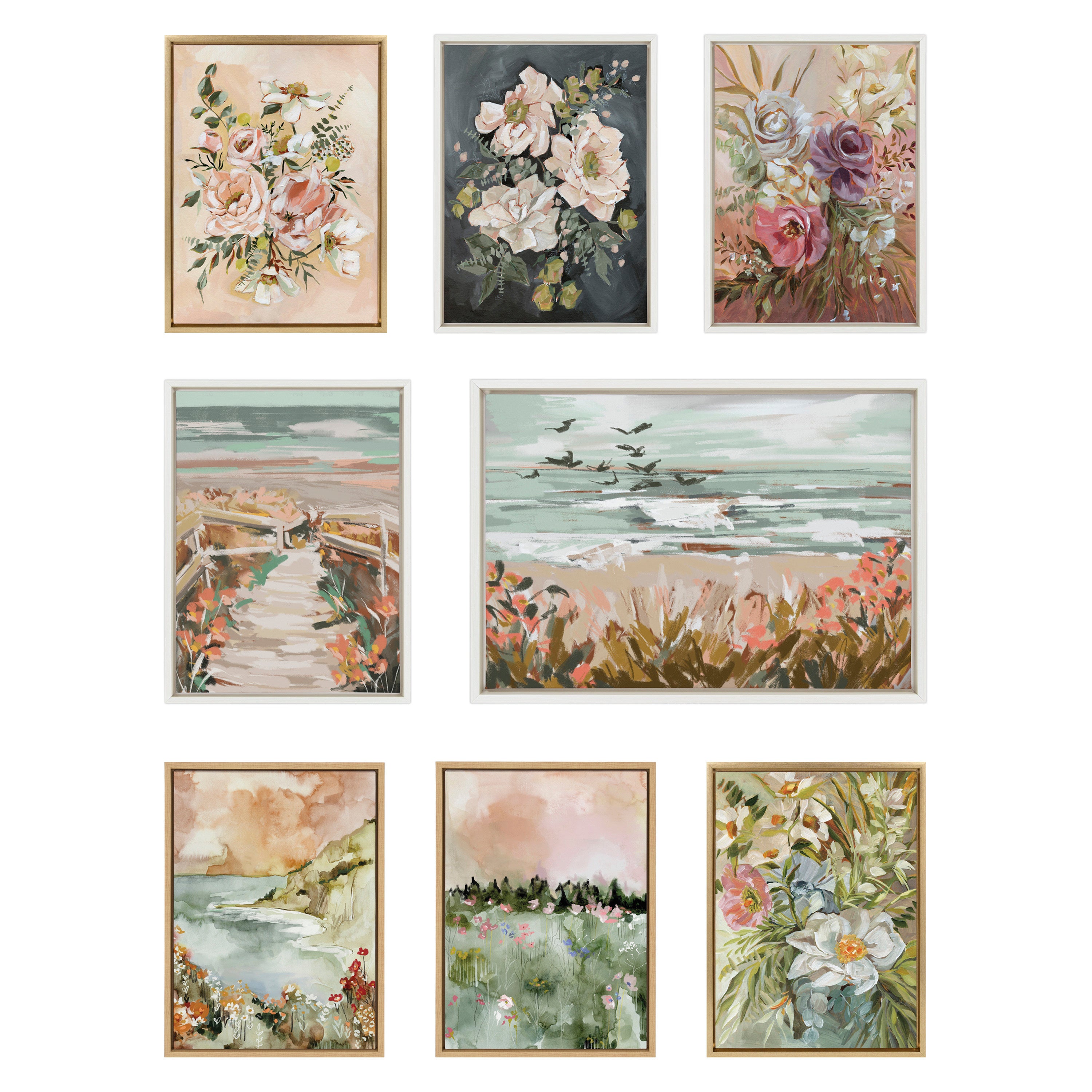 Sylvie Flower Garden Framed Canvas by Annie Quigley