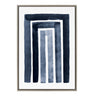 Sylvie MCM Abstract Rainbow Indigo Framed Canvas by The Creative Bunch Studio