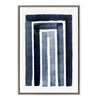 Sylvie MCM Abstract Rainbow Indigo Framed Canvas by The Creative Bunch Studio