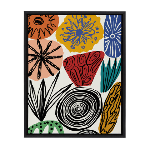 Sylvie Abstract Floral 2 Framed Canvas by Marcello Velho