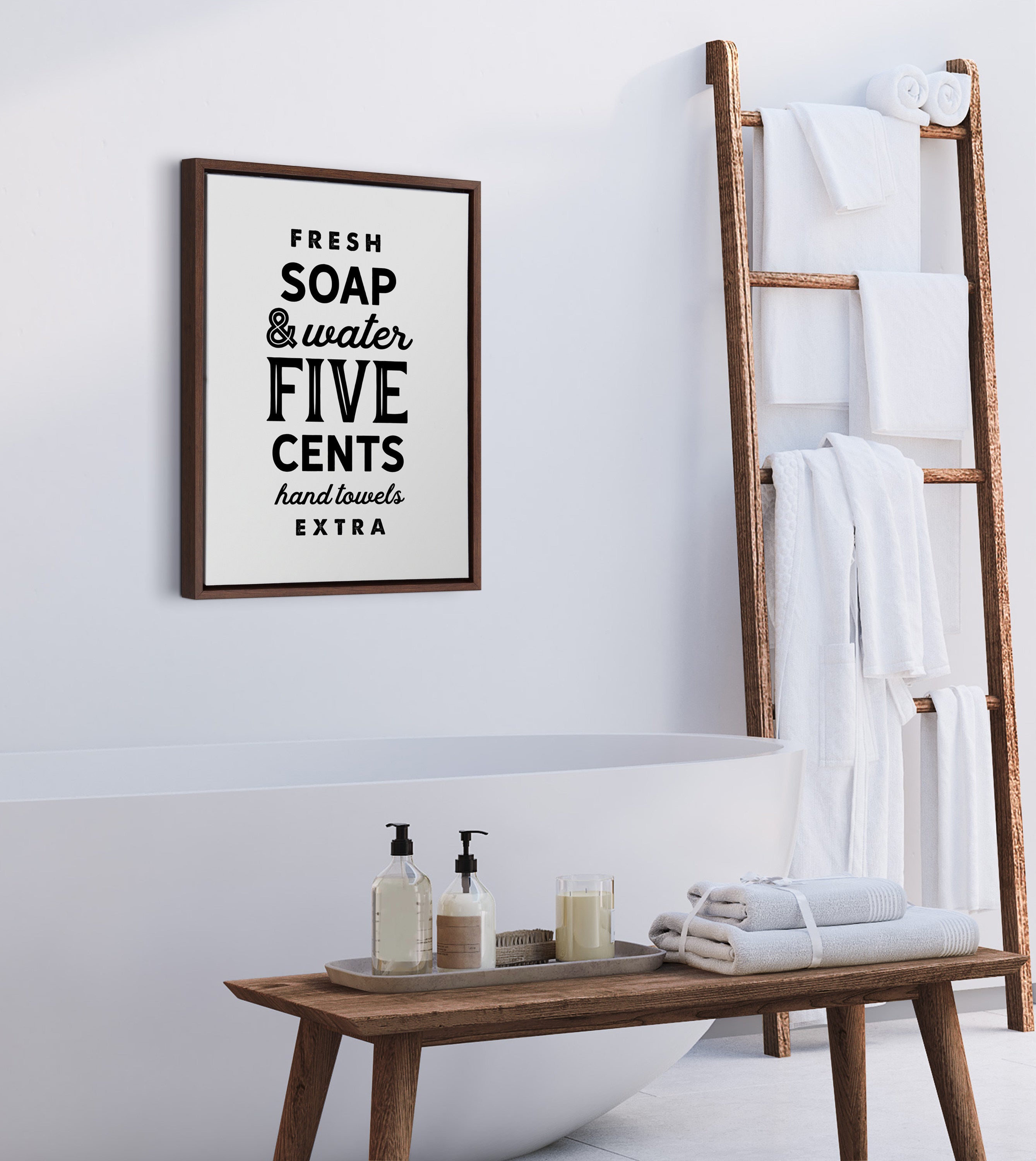 Sylvie Fresh Soap White Framed Canvas by Maggie Price of Hunt and Gather Goods