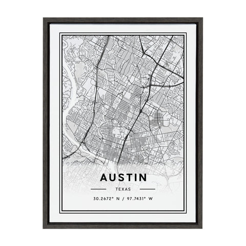 Sylvie Austin Modern Map Framed Canvas by Jake Goossen