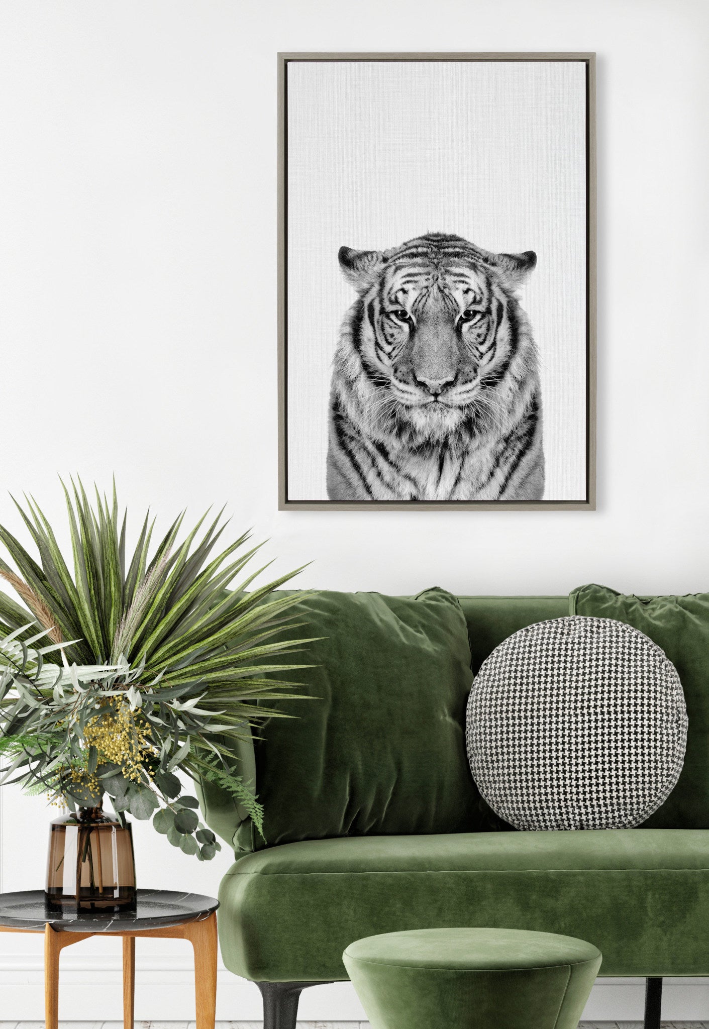 Kate and Laurel Sylvie Tiger Portrait Framed Canvas Wall Art by Simon ...