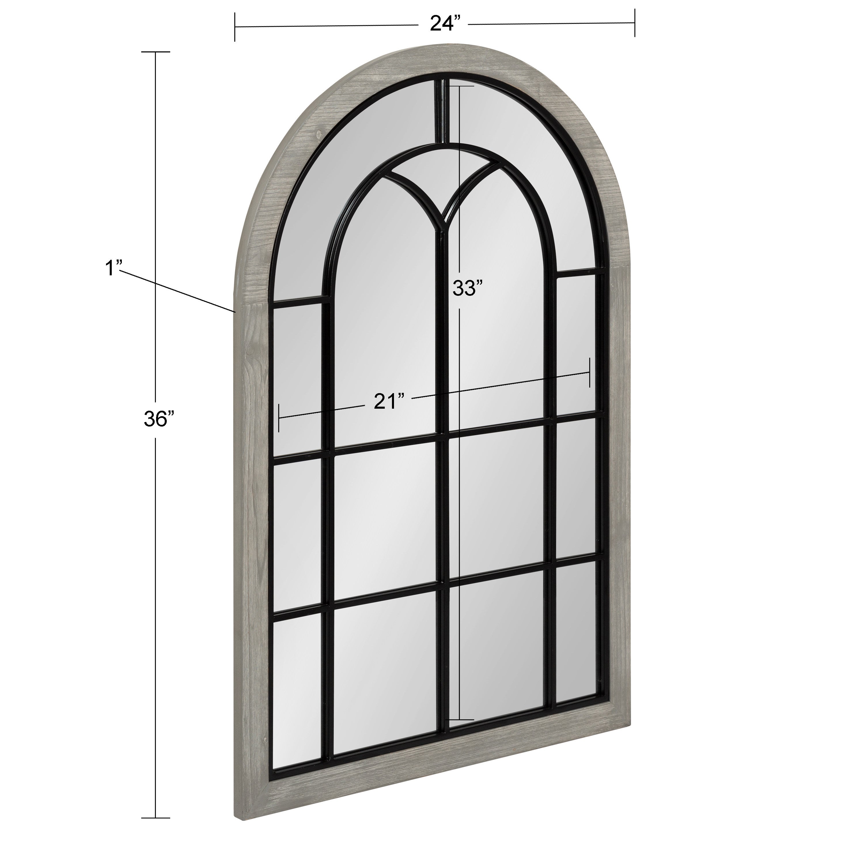 Joffrey Arch Windowpane Framed Wall Mirror